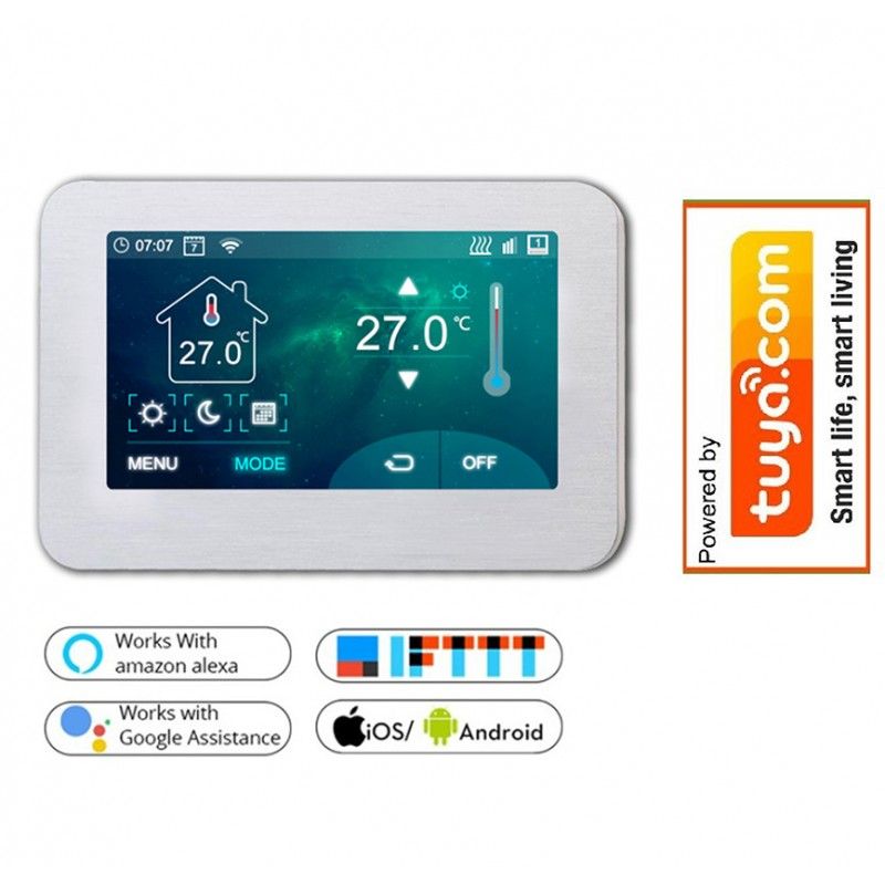 Optima Wifi thermostaat met kleurenscherm W FC inbouw klokthermostaat met kleuren touchscreen Tuya compatible - Afbeelding 2