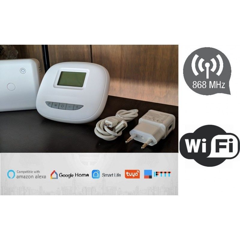 Optima W R3 Wifi en RF opbouw programmeerbare thermostaat, USB voeding, tuya compatible, inclusief RF ontvanger - Afbeelding 7