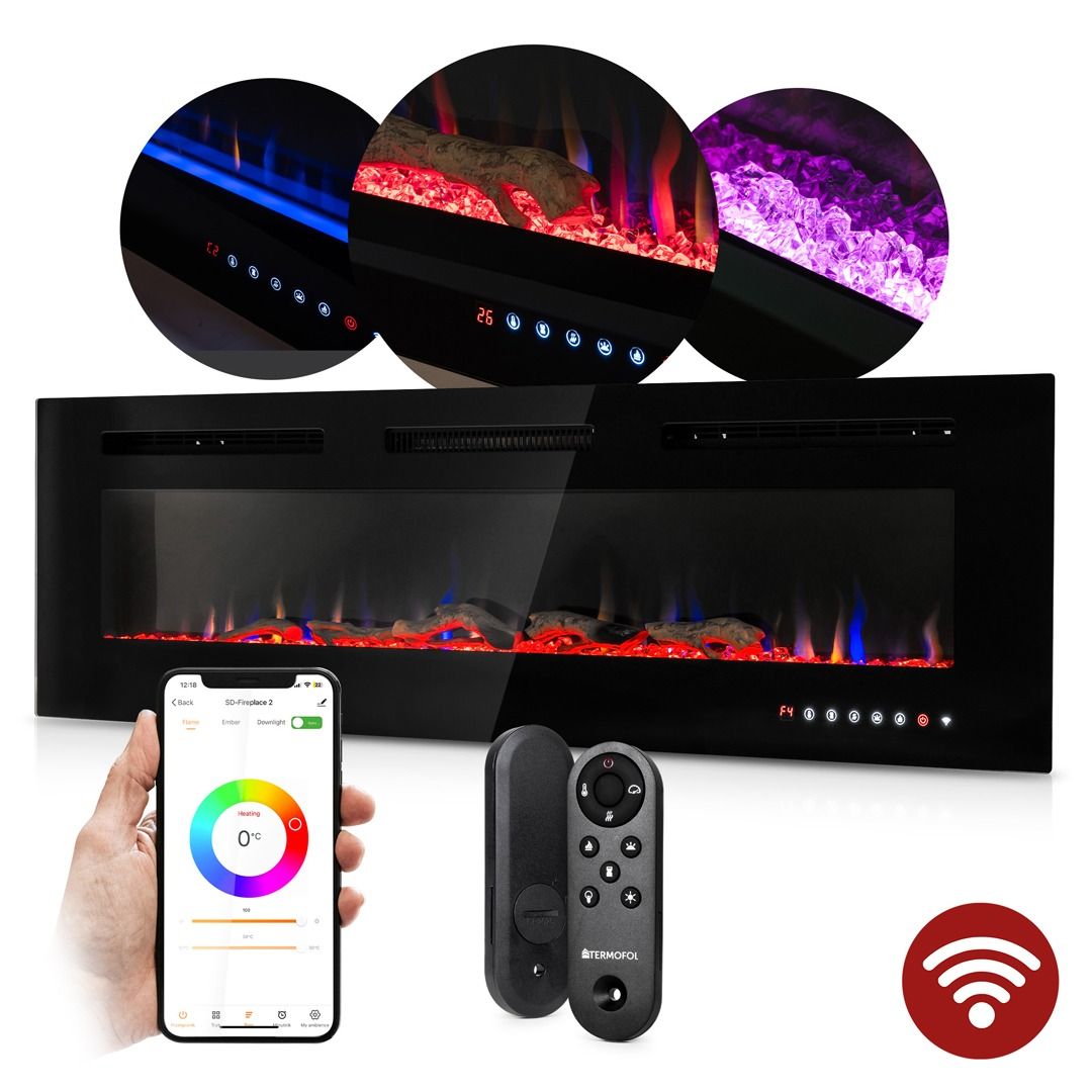 Elektrische sfeerhaard met ingebouwde thermostaat